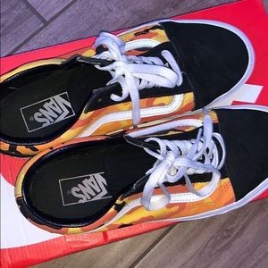 Old school orange camo shoes
